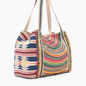 Stunning handmade fabric tote bag- brand NEW!